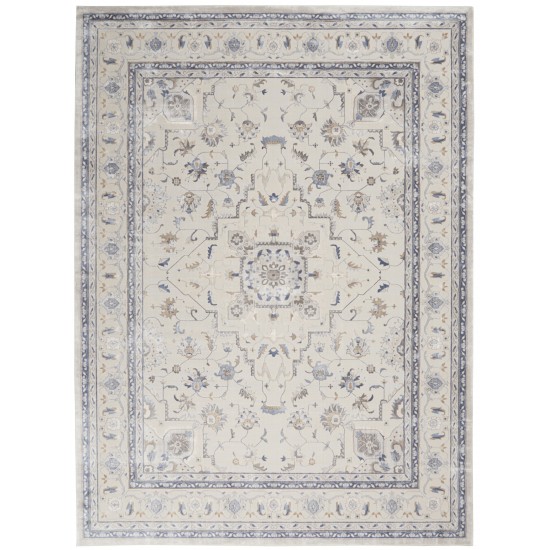 Nourison Silky Textures SLY08 Area Rug, Ivory/Grey, 7'10" x 10'6"