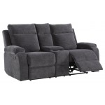 ACME Elijah Loveseat w/Console (Motion), Slate Blue Chenille
