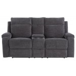 ACME Elijah Loveseat w/Console (Motion), Slate Blue Chenille