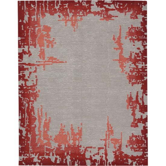 Nourison Symmetry SMM02 Area Rug, Beige/Red, 7'9" x 9'9"