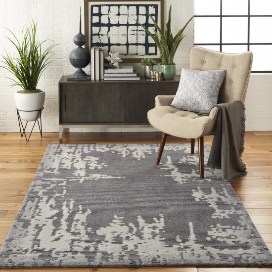 Nourison Symmetry SMM02 Area Rug, Grey/Beige, 3'9" x 5'9"