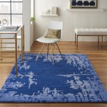 Nourison Symmetry SMM02 Area Rug, Navy/Blue, 5'3" x 7'9"