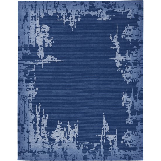 Nourison Symmetry SMM02 Area Rug, Navy/Blue, 7'9" x 9'9"