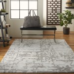 Nourison Symmetry SMM03 Area Rug, Ivory/Taupe, 3'9" x 5'9"