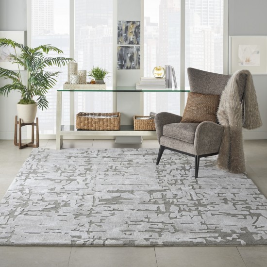 Nourison Symmetry SMM03 Area Rug, Ivory/Taupe, 7'9" x 9'9"