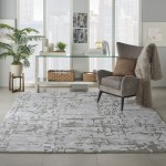 Nourison Symmetry SMM03 Area Rug, Ivory/Taupe, 8'6" x 11'6"