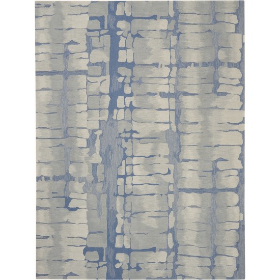 Nourison Symmetry SMM04 Area Rug, Blue/Grey, 8'6" x 11'6"