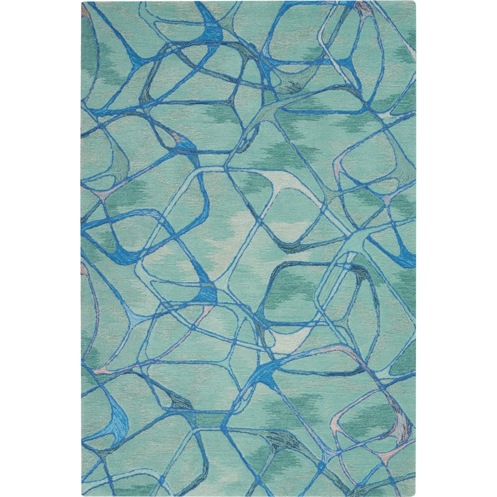 Nourison Symmetry SMM05 Area Rug, Aqua/Blue, 3'9" x 5'9"