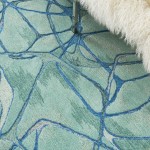 Nourison Symmetry SMM05 Area Rug, Aqua/Blue, 3'9" x 5'9"