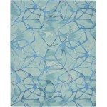 Nourison Symmetry SMM05 Area Rug, Aqua/Blue, 7'9" x 9'9"