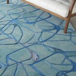 Nourison Symmetry SMM05 Area Rug, Aqua/Blue, 7'9" x 9'9"