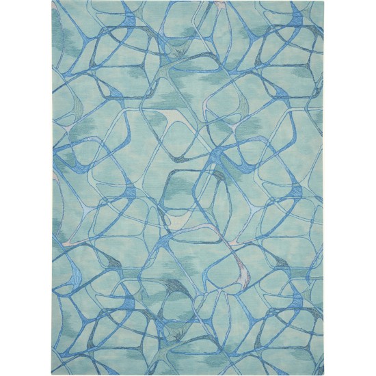 Nourison Symmetry SMM05 Area Rug, Aqua/Blue, 8'6" x 11'6"