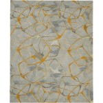 Nourison Symmetry SMM05 Area Rug, Grey/Yellow, 7'9" x 9'9"