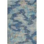 Nourison Symmetry SMM08 Area Rug, Blue/Beige, 3'9" x 5'9"