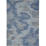 Nourison Symmetry SMM08 Area Rug, Blue/Beige, 8'6" x 11'6"