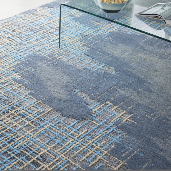 Nourison Symmetry SMM08 Area Rug, Blue/Beige, 8'6" x 11'6"