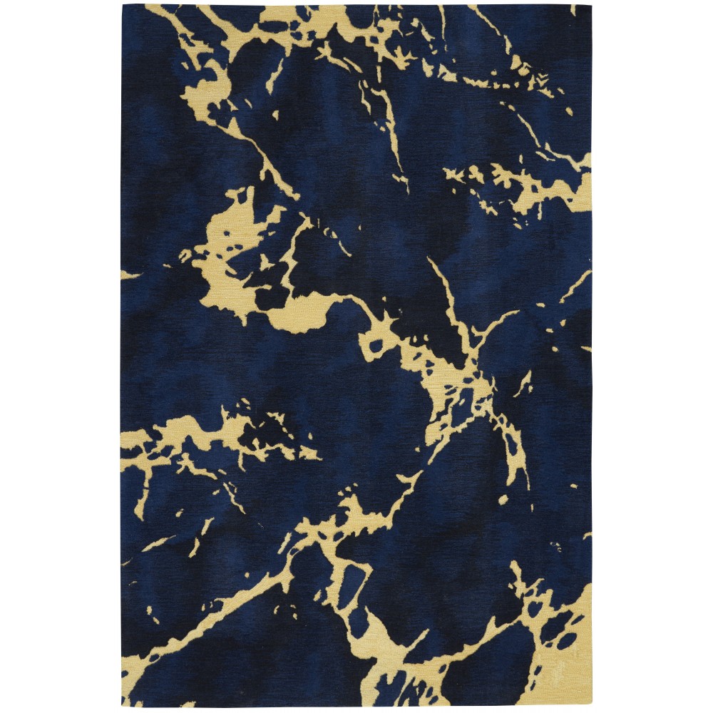 Nourison Symmetry SMM09 Area Rug, Navy, 5'3" x 7'9"