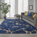 Nourison Symmetry SMM09 Area Rug, Navy, 8'6" x 11'6"