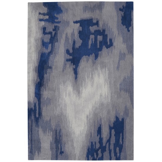 Nourison Symmetry SMM10 Area Rug, Grey/Blue, 5'3" x 7'9"