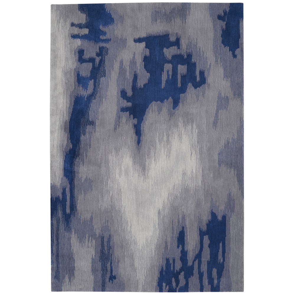 Nourison Symmetry SMM10 Area Rug, Grey/Blue, 5'3" x 7'9" Nourison Symmetry SMM10 Area Rug, Grey/Blue, 5'3" x 7'9"