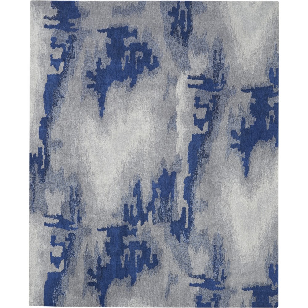 Nourison Symmetry SMM10 Area Rug, Grey/Blue, 7'9" x 9'9"