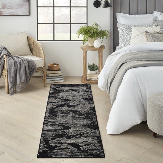 Michael Amini Ma30 Star SMR02 Runner Rug, Black/Ivory, 2'3" x 8'