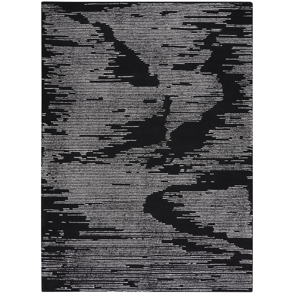 Michael Amini Ma30 Star SMR02 Area Rug, Black/Ivory, 4' x 6'