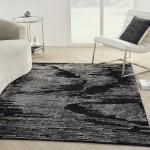 Michael Amini Ma30 Star SMR02 Area Rug, Black/Ivory, 5'3" x 7'3"