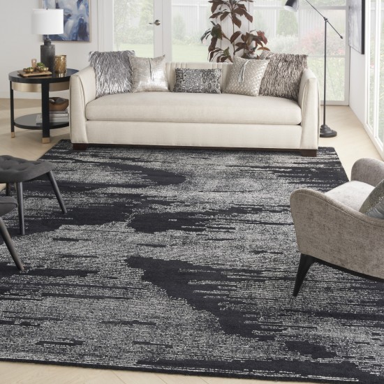 Michael Amini Ma30 Star SMR02 Area Rug, Black/Ivory, 7'9" x 9'9"