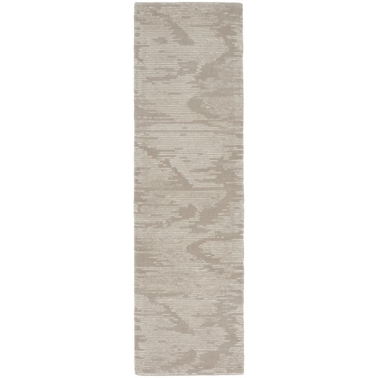 Michael Amini Ma30 Star SMR02 Runner Rug, Taupe/Ivory, 2'3" x 8'