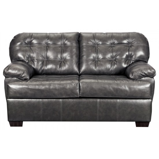 ACME Saturio Loveseat, Gray Top Grain Leather Match