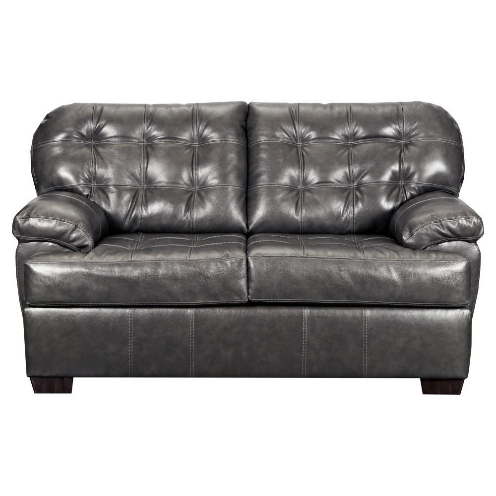 ACME Saturio Loveseat, Gray Top Grain Leather Match