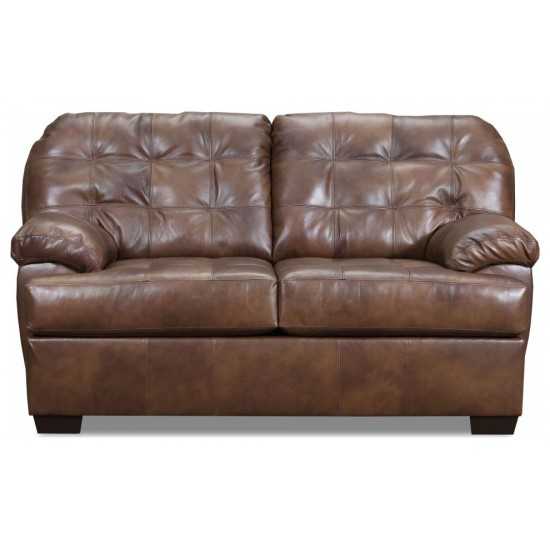 ACME Saturio Loveseat, 2-Tone Brown Top Grain Leather Match