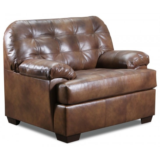 ACME Saturio Chair, 2-Tone Brown Top Grain Leather Match