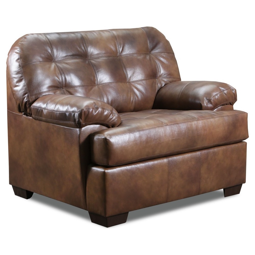 ACME Saturio Chair, 2-Tone Brown Top Grain Leather Match