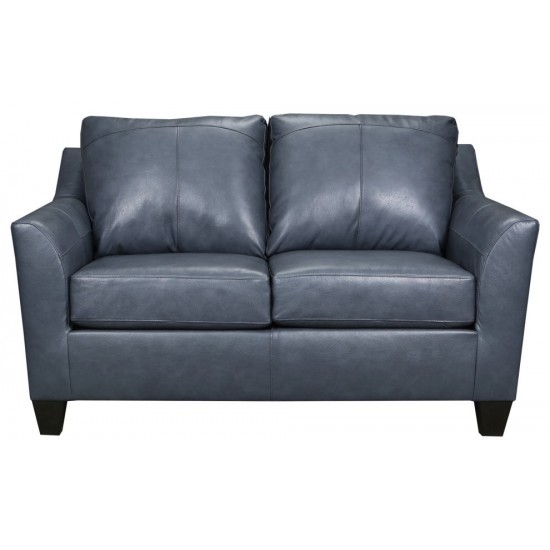 ACME Cocus Loveseat, Steel Blue Top Grain Leather Match