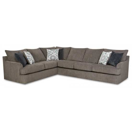 ACME Firminus Sectional Sofa, 2-Tone Brown Chenille