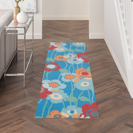 Waverly Sun N' Shade SND27 Runner Rug, Bluebell, 2'3" x 8'