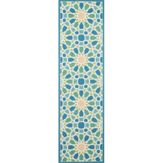 Waverly Sun N' Shade SND29 Runner Rug, Porcelain, 2'3" x 8'