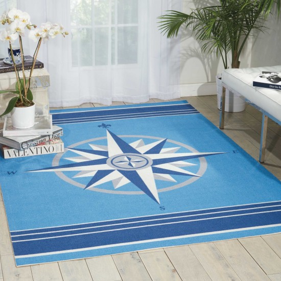 Waverly Sun N' Shade SND45 Area Rug, Blue, 10' x 13'