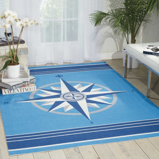 Waverly Sun N' Shade SND45 Area Rug, Blue, 5'3" x 7'5"