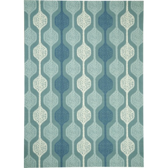 Waverly Sun N' Shade SND70 Indoor/Outdoor Area Rug, Aqua, 10' x 13'