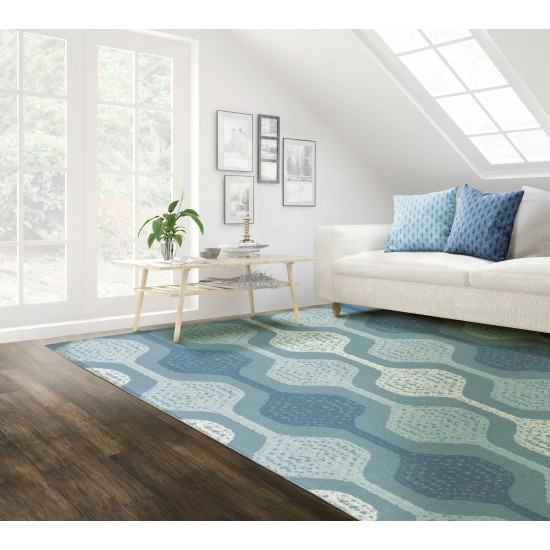 Waverly Sun N' Shade SND70 Area Rug, Aqua, 5'3" x 7'5"