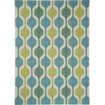 Waverly Sun N' Shade SND70 Indoor/Outdoor Area Rug, Ivory/Aqua, 10' x 13'