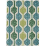 Waverly Sun N' Shade SND70 Area Rug, Ivory/Aqua, 5'3" x 7'5"