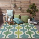 Waverly Sun N' Shade SND70 Area Rug, Ivory/Aqua, 5'3" x 7'5"