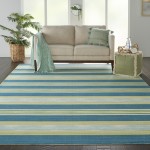 Waverly Sun N' Shade SND71 Indoor/Outdoor Area Rug, Green/Teal, 7'9" x 10'10"