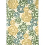 Waverly Sun N' Shade SND72 Indoor/Outdoor Area Rug, Ivory/Gold, 10' x 13'