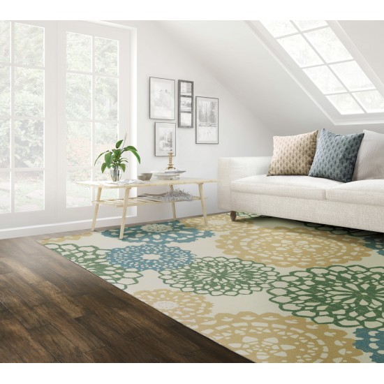 Waverly Sun N' Shade SND72 Area Rug, Ivory/Gold, 5'3" x 7'5"