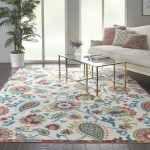 Waverly Sun N' Shade SND73 Indoor/Outdoor Area Rug, Ivory, 7'9" x 10'10"